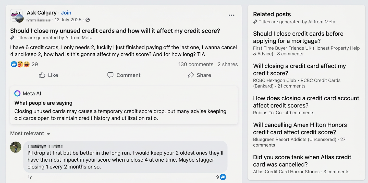 how facebook responses ai titles